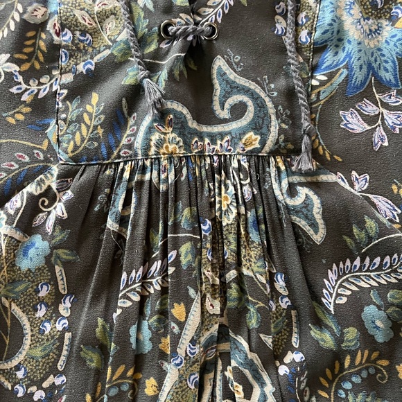 Free People small paisley pocket above knee flowy lace mini dress long sleeve - Picture 2 of 12